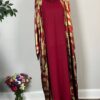 Red Metallic Satin Abayas