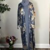 Blue Metallic Satin Abayas