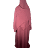 Pink crepe material wide sleeve abaya