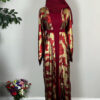 Red Metallic Satin Abayas