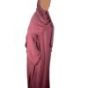 Pink crepe material wide sleeve abaya