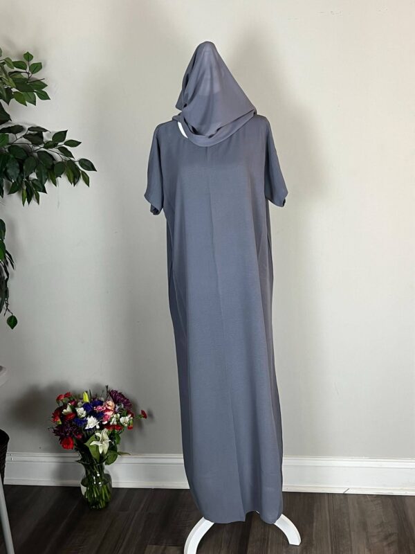 Blue Metallic Satin Abayas