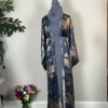 Blue Metallic Satin Abayas