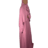 Pink crepe material wide sleeve abaya