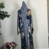 Blue Metallic Satin Abayas