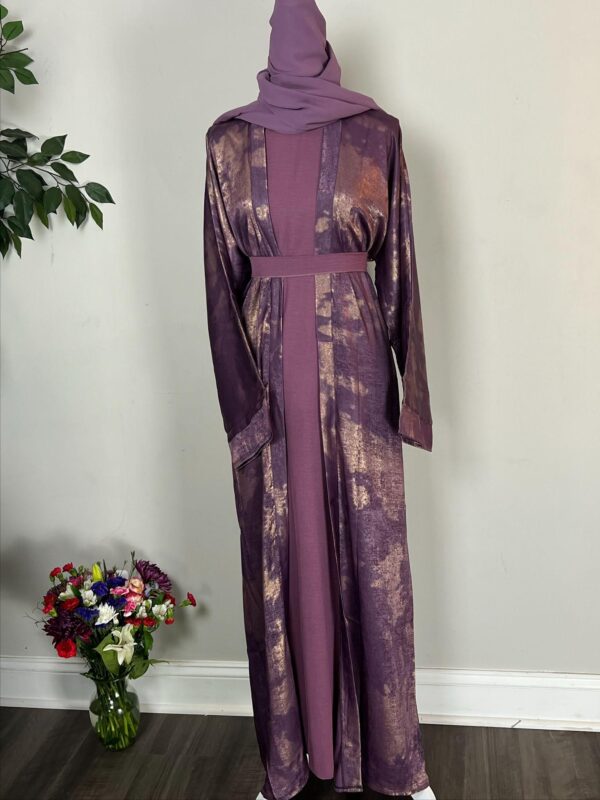 Blue Metallic Satin Abayas