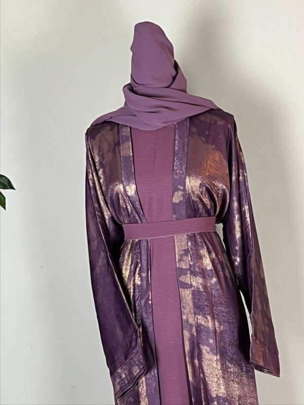 Blue Metallic Satin Abayas