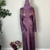 Blue Metallic Satin Abayas