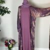 Blue Metallic Satin Abayas