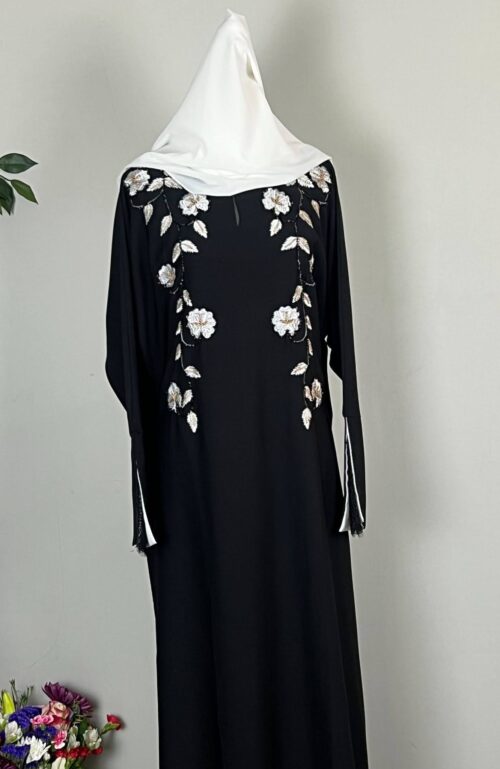 Classic Nada Abaya with  hand work embroidery