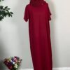 Red Metallic Satin Abayas