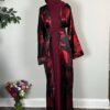 Red Metallic Satin Abayas