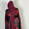 Red Metallic Satin Abayas