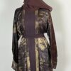 Brown  Metallic Satin Abayas