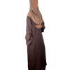 Satin Crepe Abaya Cuffed Sleeve