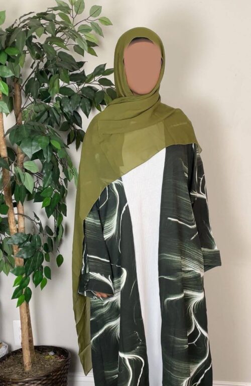 3 Pieces Chiffon open Abayas