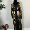 Brown  Metallic Satin Abayas