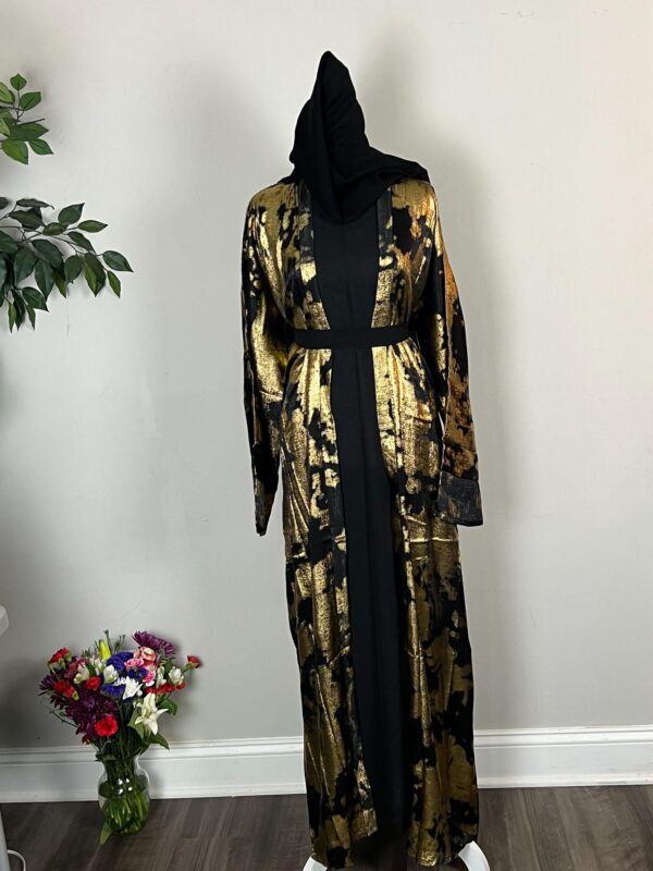 Brown  Metallic Satin Abayas