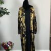 Brown  Metallic Satin Abayas