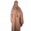 Pink crepe material wide sleeve abaya
